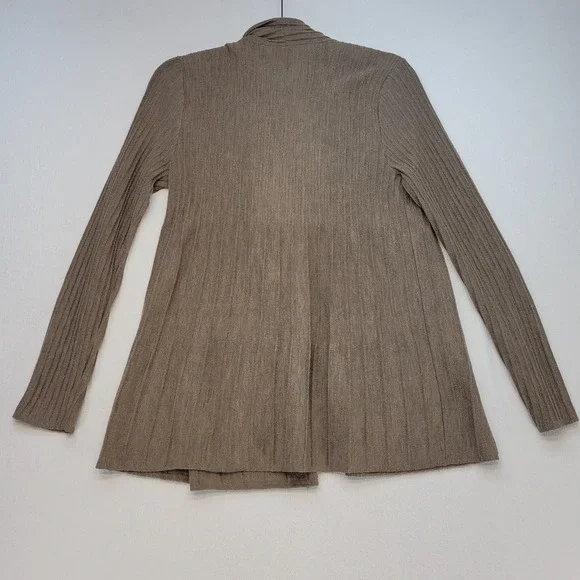 Eileen Fisher Cardigan Womens Small Petite Brown Wool Italian Yarn Open Front - Picture 3 of 10